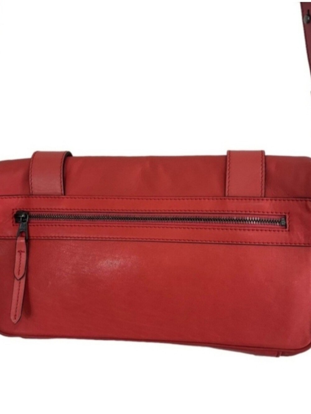 Rag & Bone Large Leather Pilot Clutch Crossbody Bag Red Coral - Picture 2 of 15